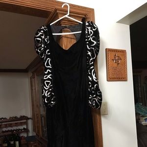 Vintage Dave and Johnny Black Velvet long dress!